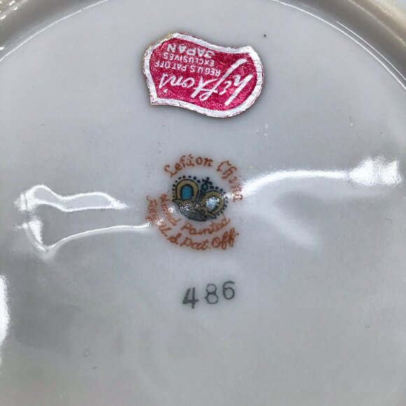 VTG Lefton Candy Dish Hand Painted Trinket Mid-Century Modern MCM Pink Red Gift - Picture 8 of 8